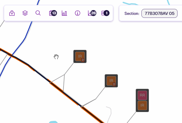 Animation of an item pop-out group being selected and highlighted