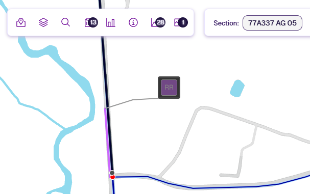 A single item pop-out showing on the active Section