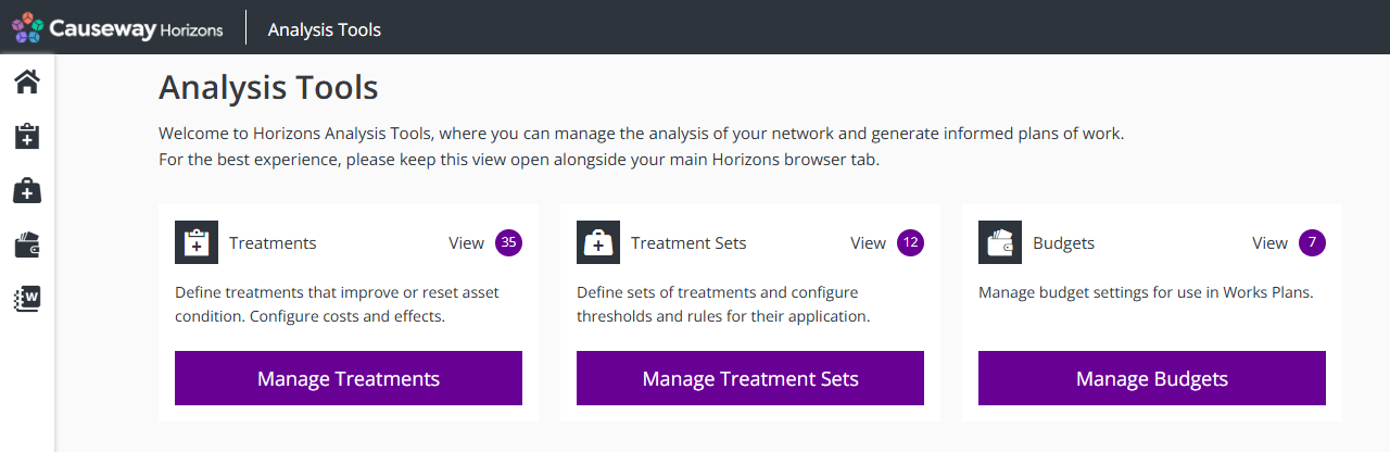 The Analysis Tools homepage