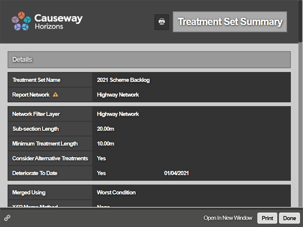 Animation showing an example Treatment Summary Report being scrolled