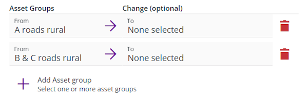 Two Asset Groups added to the list