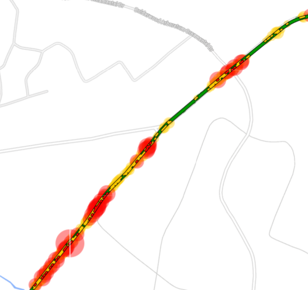 Layer with Bubble Mapping displayed on map